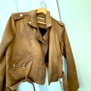 Leather bomber jacket. Never worn